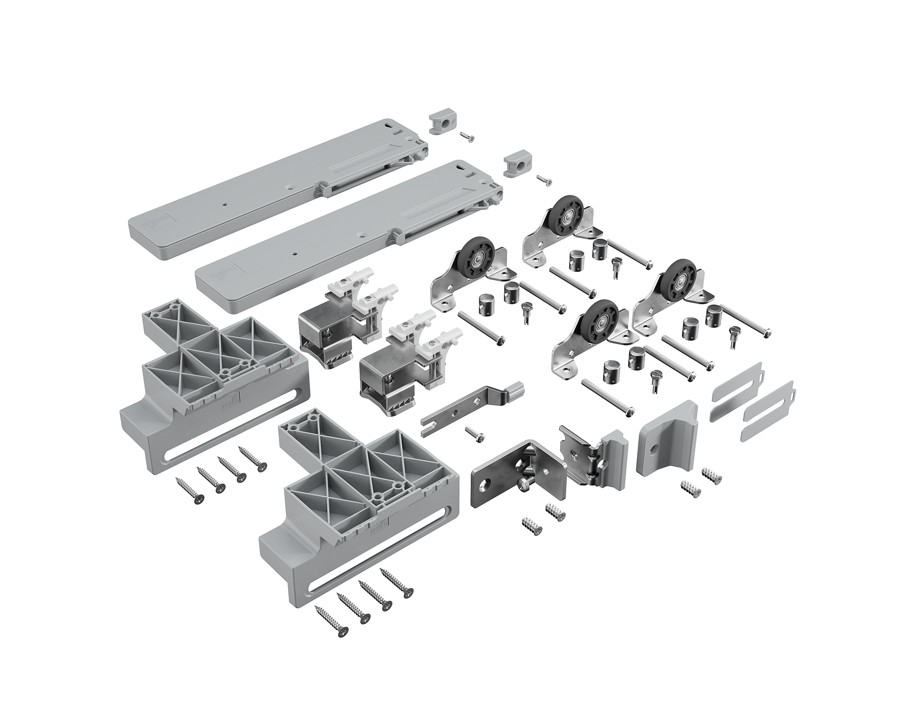 TopLine 1 Set Laufteile mit Dämpfung für 2-türigen Schrank