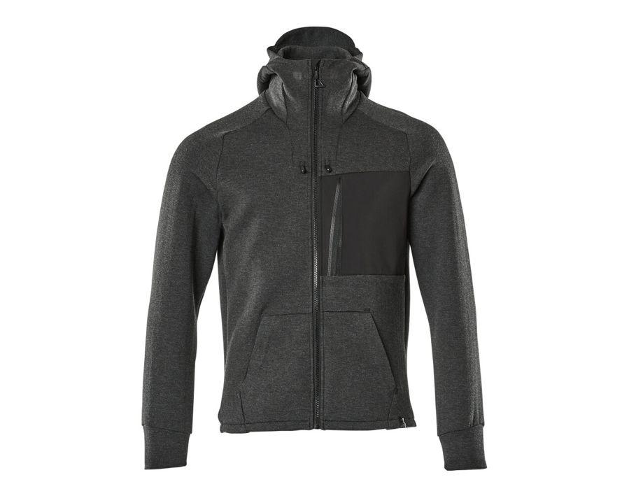 Kapuzensweatshirt mit Reißverschluss ADVANCED Schwarz-meliert/Schwarz