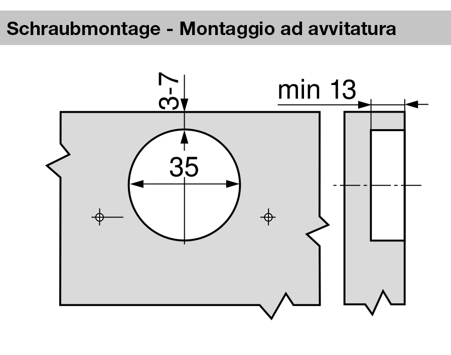 Kühlschrank-Schlepptürscharnier MODUL