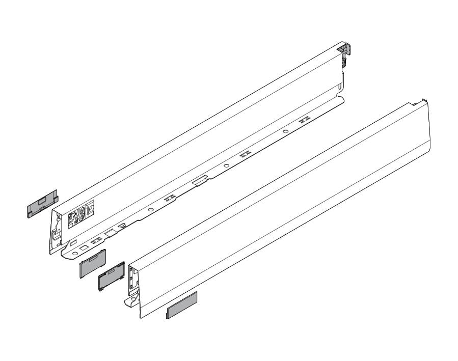 N-Zargen und Abdeckkappen links/rechts MERIVOBOX