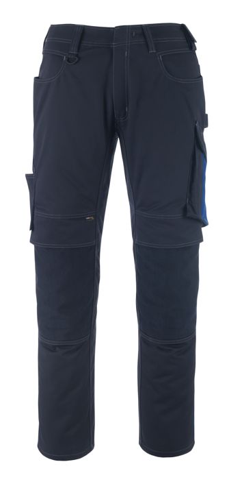 Hose mit Knietaschen UNIQUE schwarzblau/kornblau