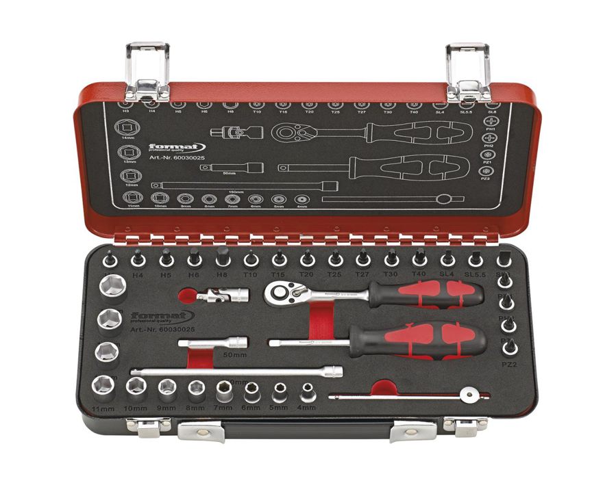 Sechskant-Steckschlüssel-Garnitur 1/4", 36-teilig, TORX®
