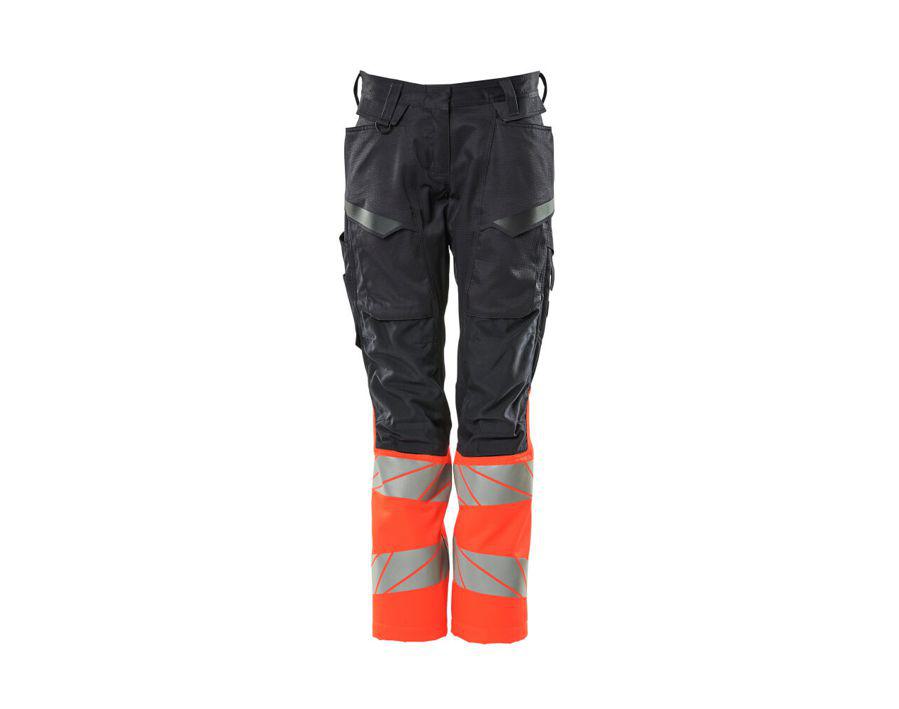 Hose mit Knietaschen ACCELERATE SAFE schwarzblau/hi-vis rot