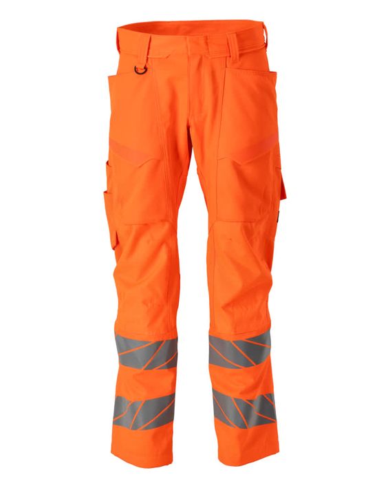 Pantaloni con tasche porta-ginocchiere ACCELERATE SAFE hi-vis arancio