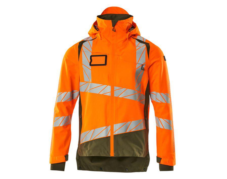 Hard Shell Jacke ACCELERATE SAFE hi-vis orange/moosgrün