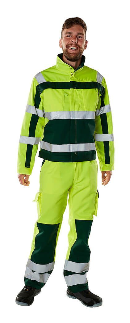 Hose mit Knietaschen SAFE COMPETE hi-vis gelb/grün