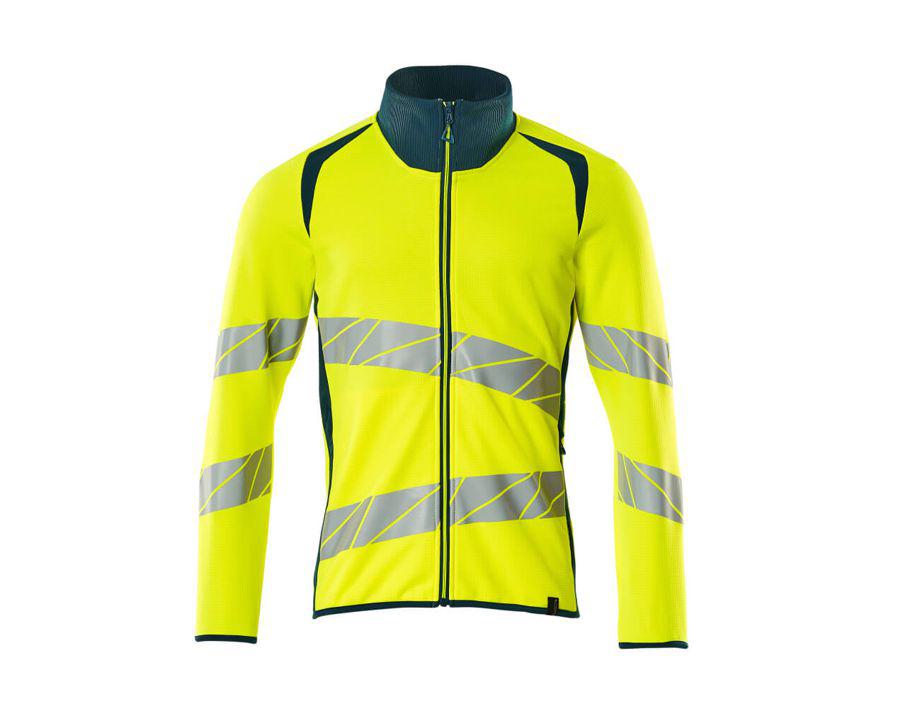 Sweatshirt mit Reißverschluss ACCELERATE SAFE hi-vis gelb/dunkelpetroleum
