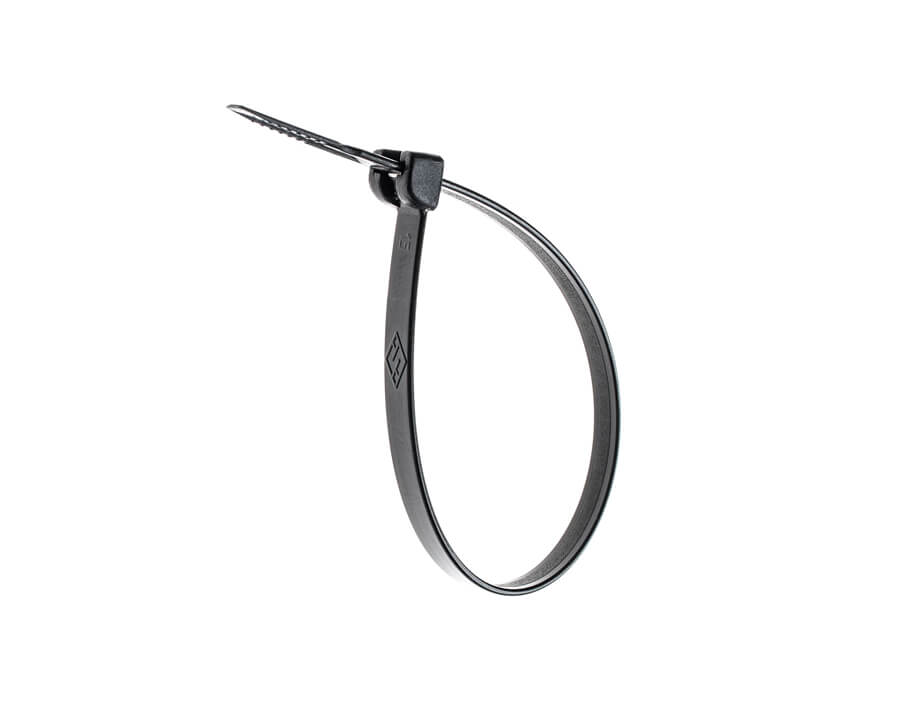 Kabelbinder aus Nylon mit Edelstahlzunge - schwarz