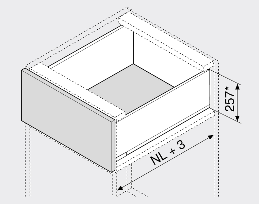LEGRABOX pure bianco seta opaco - altezza F