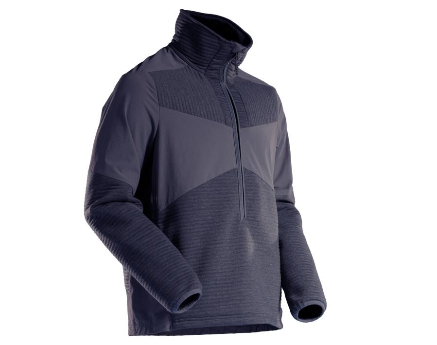 Fleecepullover mit kurzem Reißverschluss und Futter CUSTOMIZED schwarzblau