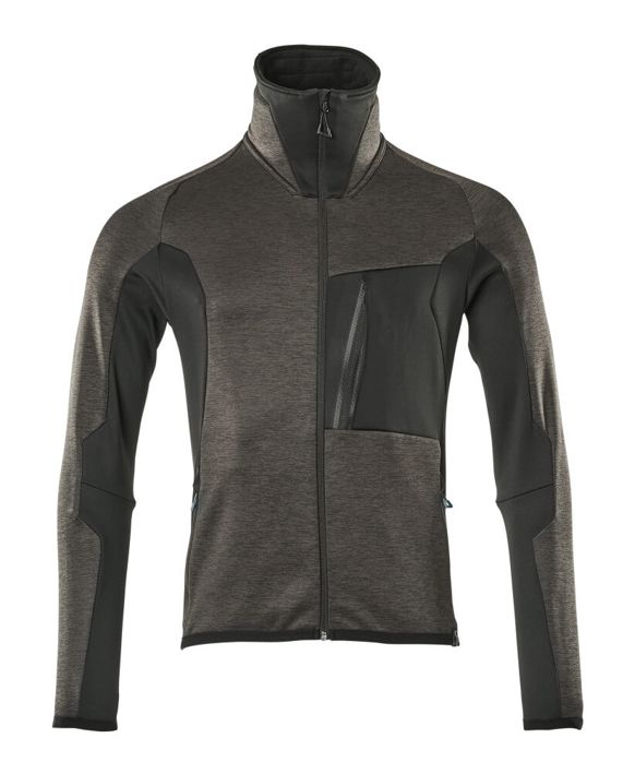Fleecepullover mit Reißverschluss ADVANCED dunkelanthrazit/schwarz