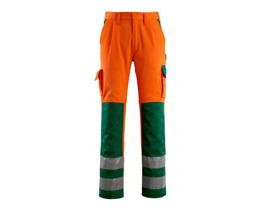 Hose mit Knietaschen SAFE COMPETE hi-vis orange/grün