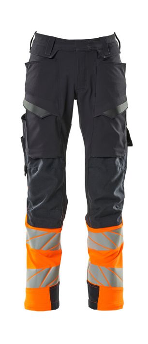 Hose mit Knietaschen ACCELERATE SAFE schwarzblau/hi-vis orange