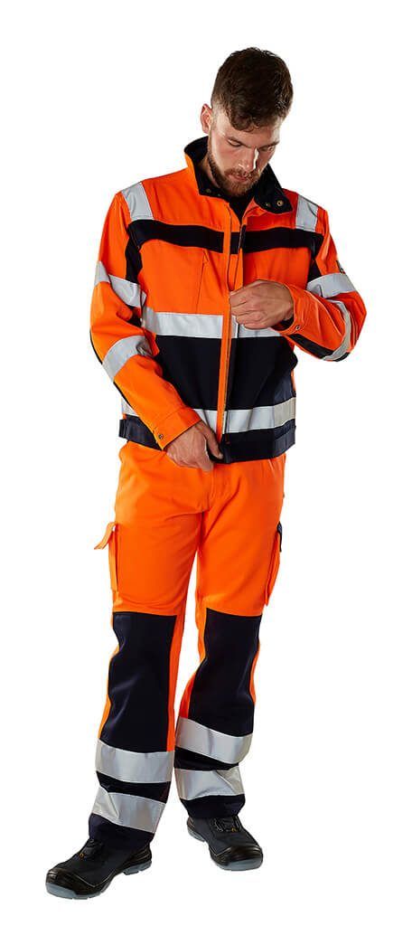 Hose mit Knietaschen SAFE COMPETE hi-vis orange/grün