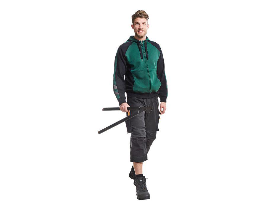 Kapuzensweatshirt mit Reißverschluss UNIQUE dunkelanthrazit/schwarz