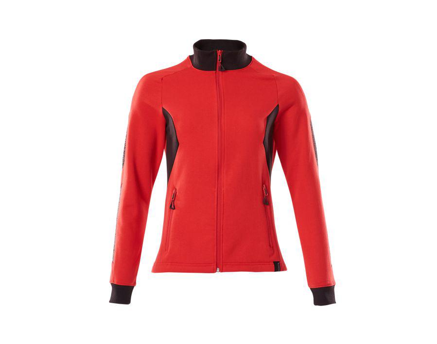 Sweatshirt mit Reißverschluss ACCELERATE verkehrsrot/schwarz