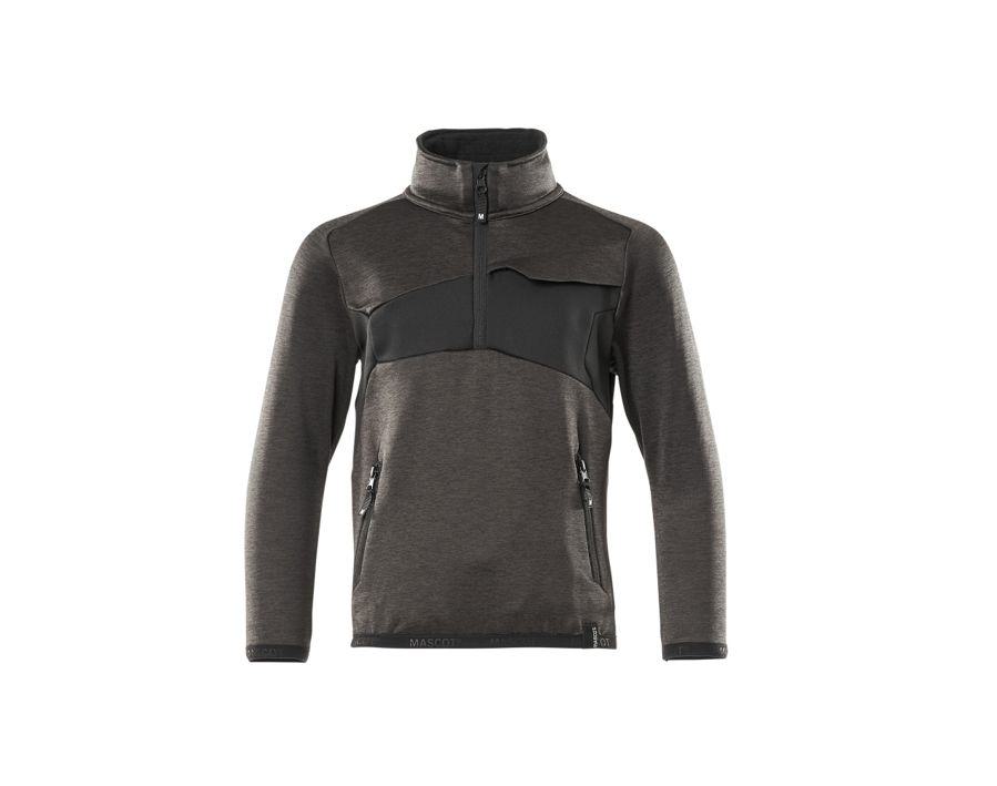 Fleecepullover für Kinder ACCELERATE dunkelanthrazit/schwarz