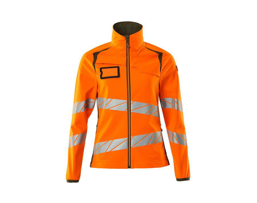 Soft Shell Jacke ACCELERATE SAFE hi-vis orange/moosgrün