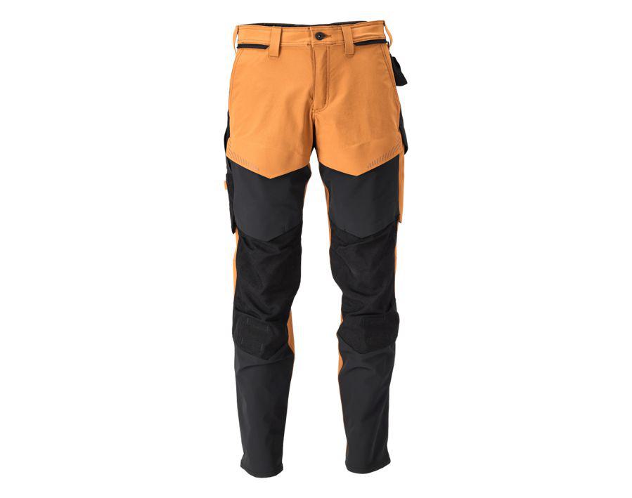 Hose mit Knietaschen CUSTOMIZED nussbraun/schwarz