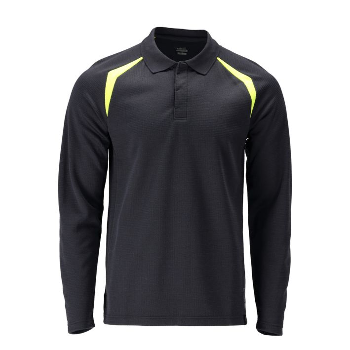 Polo-Shirt, Langarm ACCELERATE MULTISAFE schwarzblau/hi-vis gelb
