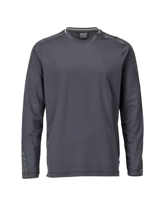 T-Shirt, Langarm CUSTOMIZED Anthrazitgrau