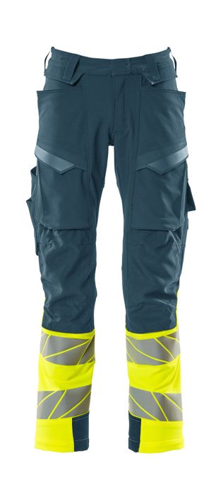 Hose mit Knietaschen ACCELERATE SAFE dunkelpetroleum/hi-vis gelb