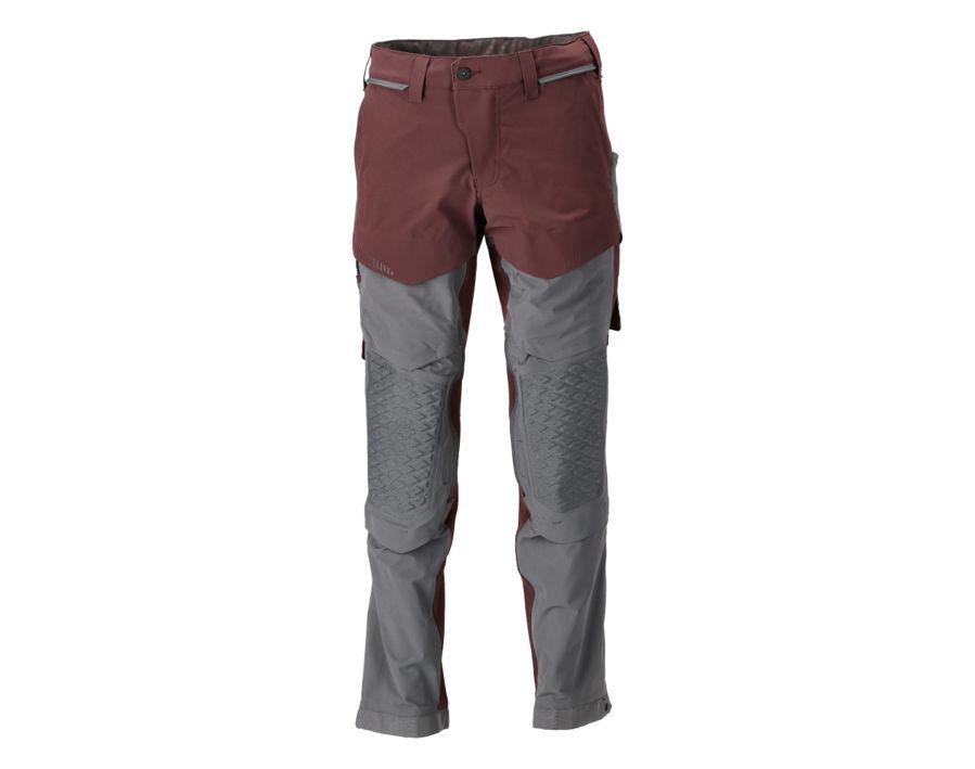 Hose mit Knietaschen CUSTOMIZED bordeaux/anthrazitgrau