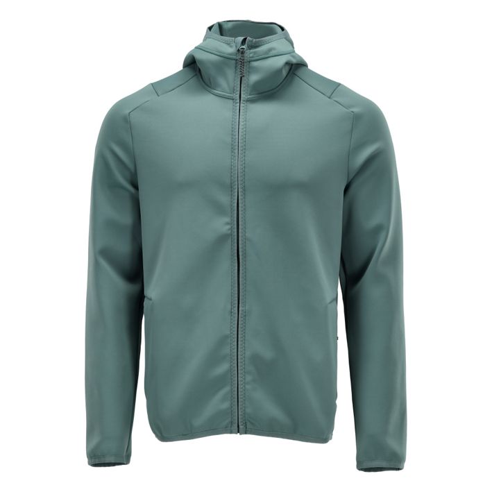 Fleecepullover mit Kapuze CUSTOMIZED helles Waldgrün