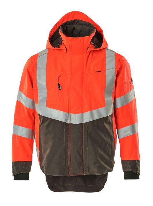 Hard Shell Jacke SAFE SUPREME hi-vis rot/dunkelanthrazit