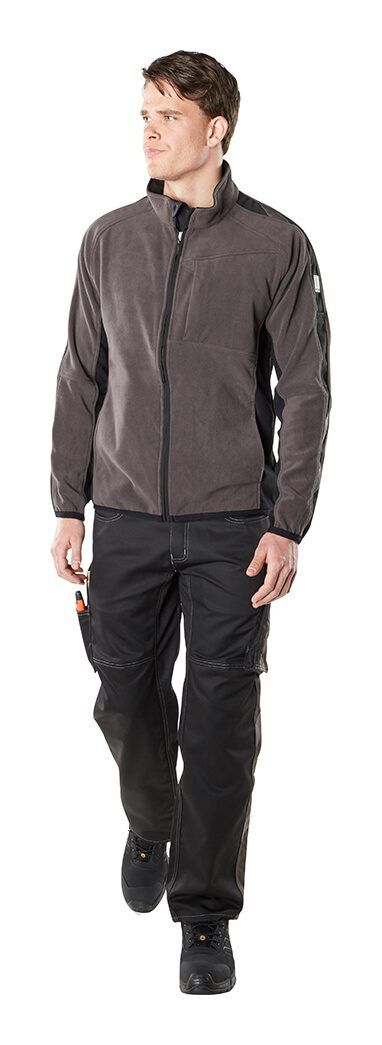 Fleecejacke UNIQUE dunkelanthrazit/schwarz