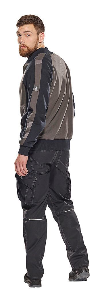 Sweatshirt mit Reißverschluss UNIQUE weiss/dunkelanthrazit