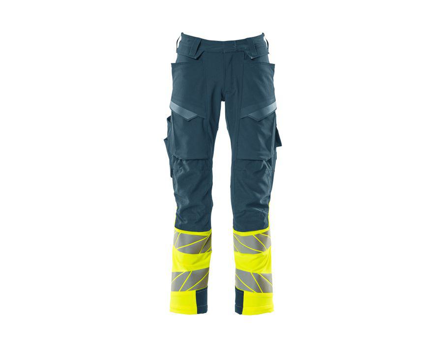 Hose mit Knietaschen ACCELERATE SAFE dunkelpetroleum/hi-vis gelb
