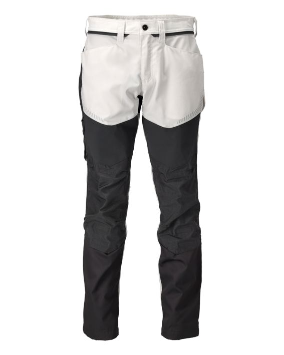 Hose mit Knietaschen CUSTOMIZED weiss/Anthrazitgrau
