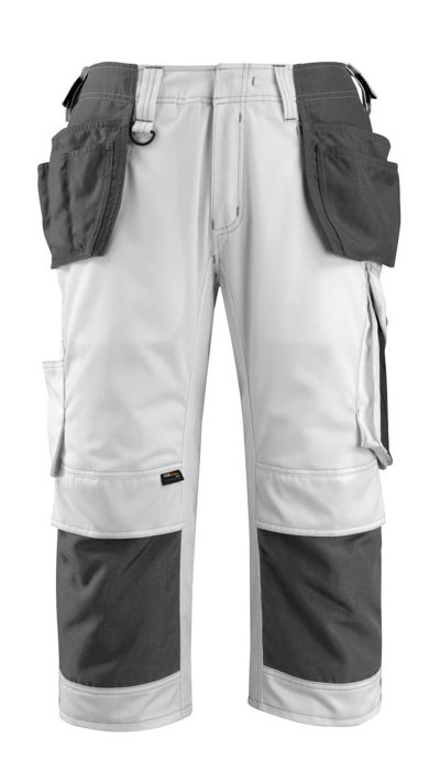 Dreiviertel-Hose mit Hängetaschen UNIQUE weiss/dunkelanthrazit