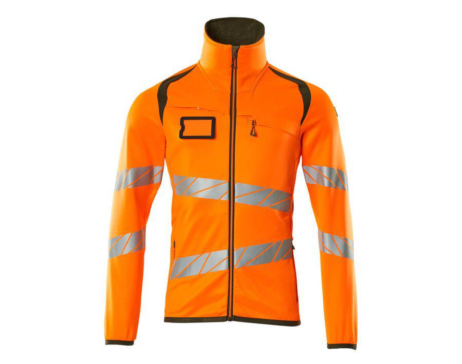 Fleecepullover mit Reißverschluss ACCELERATE SAFE hi-vis orange/moosgrün