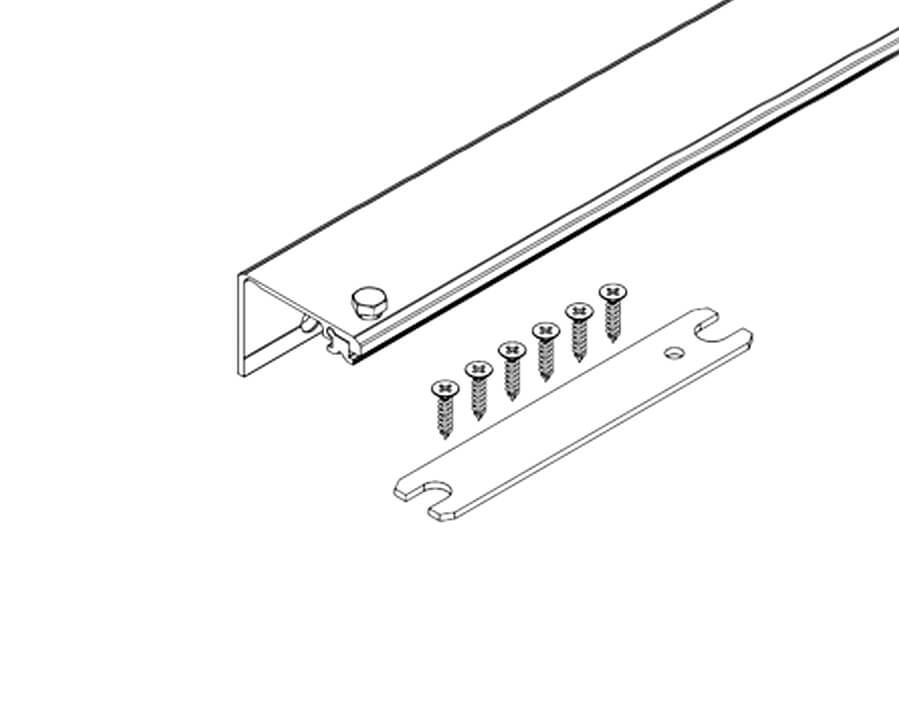 Verbindungsprofil Connector zu Außenseite oder Korpus für eine Dreh-Einschiebetür aus Holz Hawa Concepta 25/30/40/50