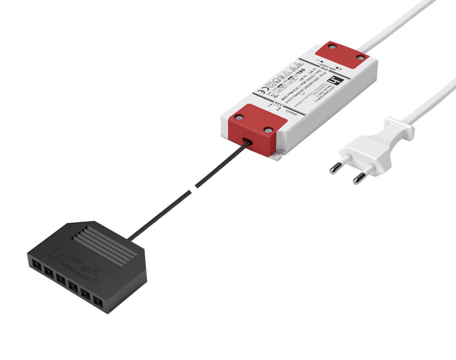 LED-Vorschaltgerät 40 W mit Euroflachstecker (6-fach Verteiler)