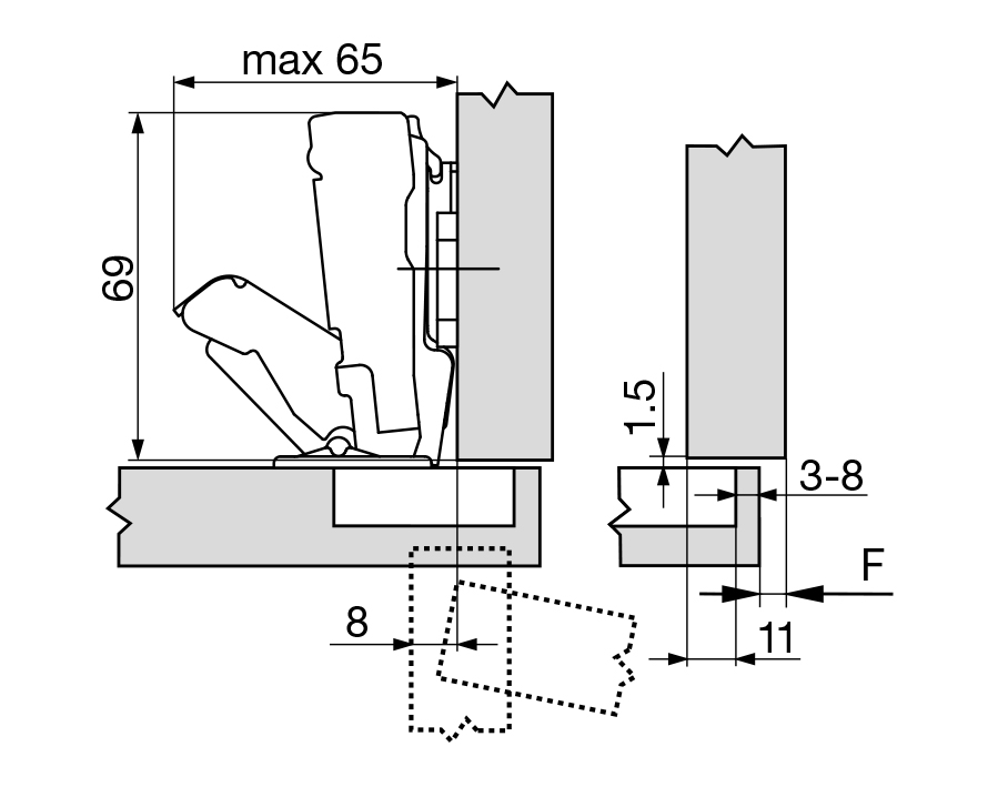 170°-Scharnier CLIP top