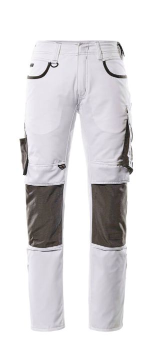 Hose mit Knietaschen UNIQUE weiss/dunkelanthrazit
