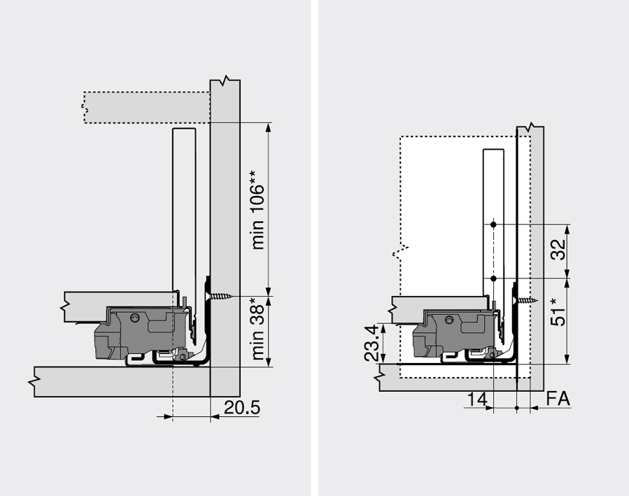 Legrabox - Höhe K - Carbonschwarz matt 