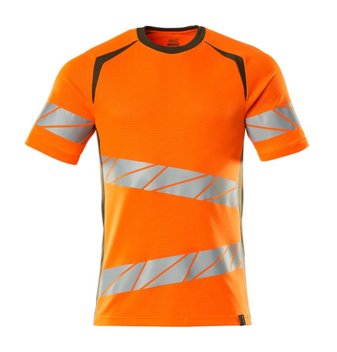 T-Shirt ACCELERATE SAFE hi-vis orange/moosgrün