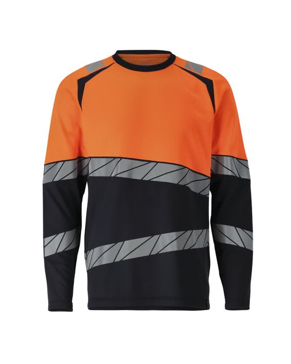 T-Shirt, Langarm ACCELERATE SAFE schwarzblau/hi-vis orange