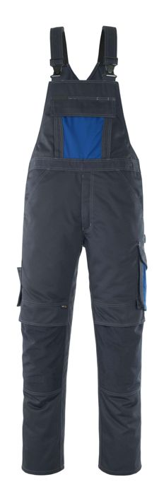 Latzhose mit Knietaschen UNIQUE schwarzblau/kornblau