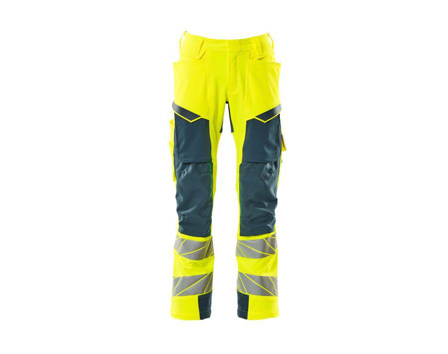 Hose mit Knietaschen ACCELERATE SAFE hi-vis gelb/dunkelpetroleum