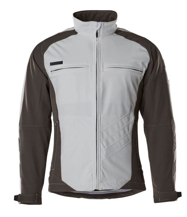 Soft Shell Jacke UNIQUE weiss/dunkelanthrazit