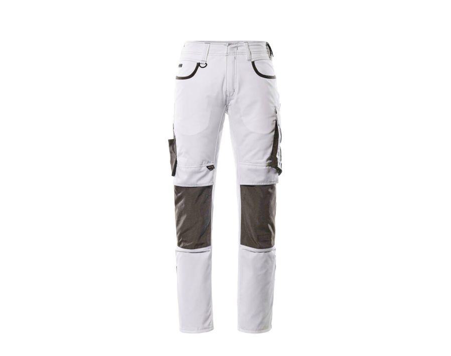Hose mit Knietaschen UNIQUE weiss/dunkelanthrazit