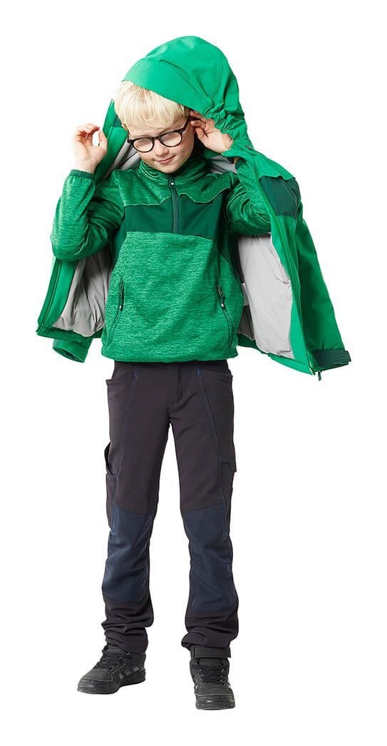 Winterjacke für Kinder ACCELERATE azurblau/schwarzblau