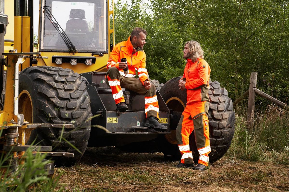 Hose mit Knietaschen ACCELERATE SAFE moosgrün/orange