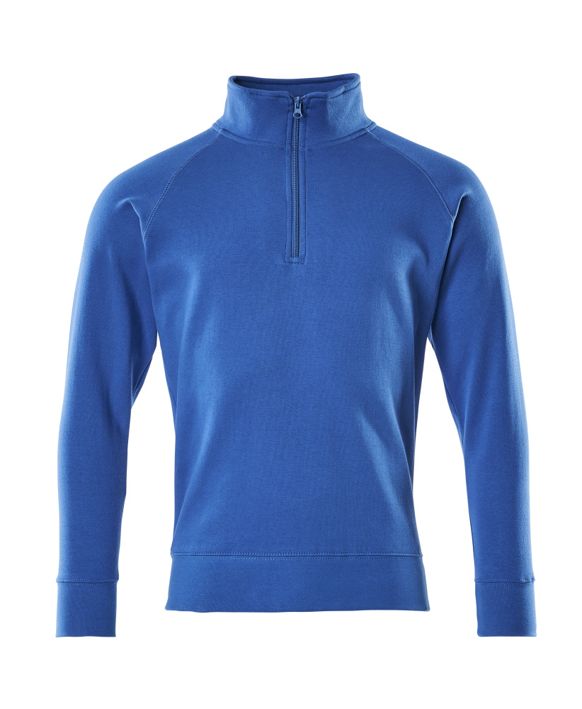 Sweatshirt mit kurzem Reißverschluss CROSSOVER azurblau