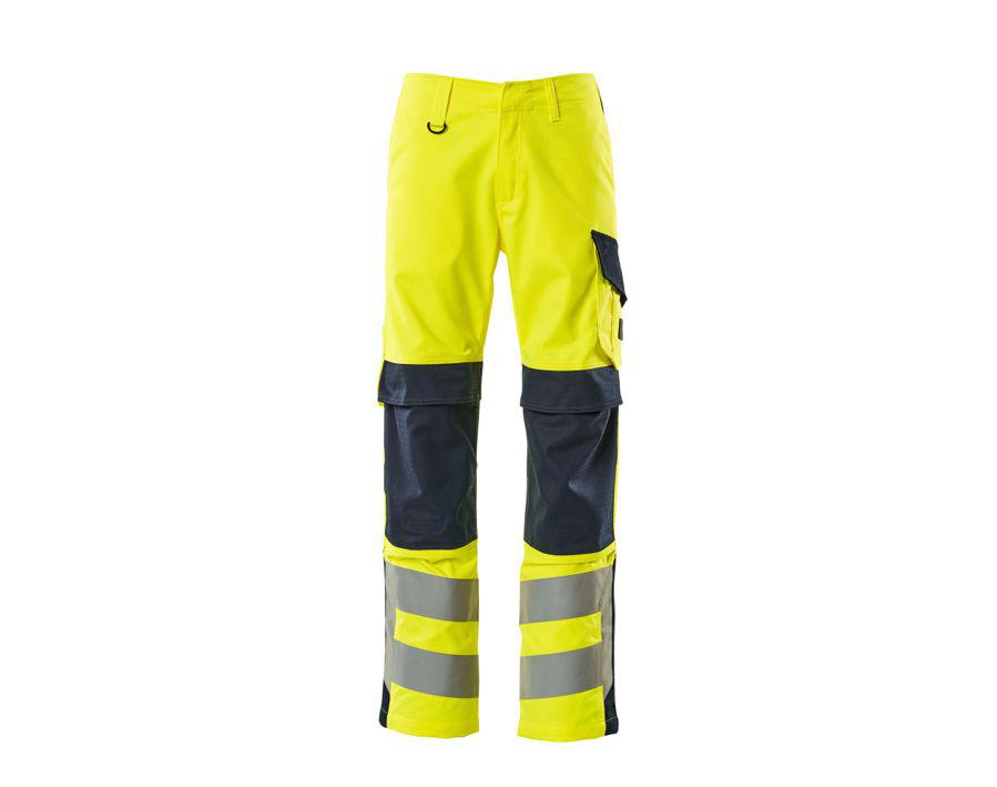 Hose mit Knietaschen MULTISAFE hi-vis gelb/schwarzblau